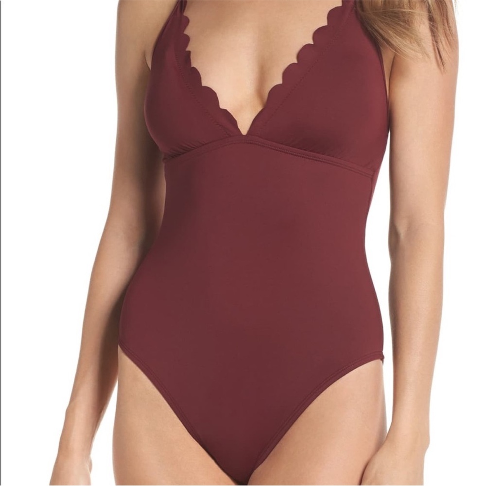 LA BLANCA Petal Pusher Deep V One-Piece Swimsuit